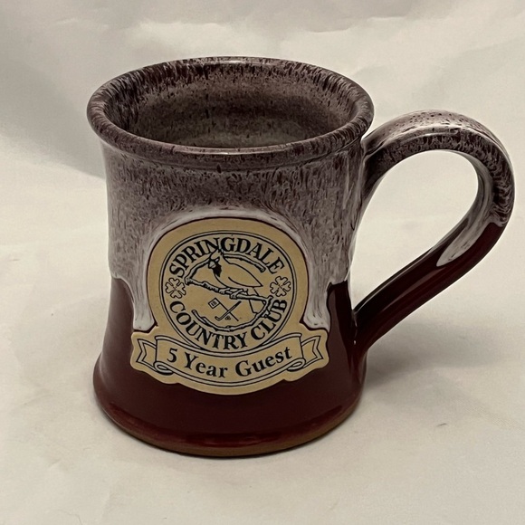 Deneen Pottery Other - Deneen Pottery Mug, Spring Hill Country Club Burgundy/White Glaze, EUC